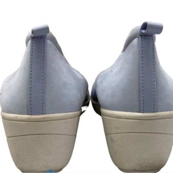 Vionic Jacey Orthaheel Navy Blue Gray Leather Wedge Slip On Shoe Size 11 - Picture 3 of 8